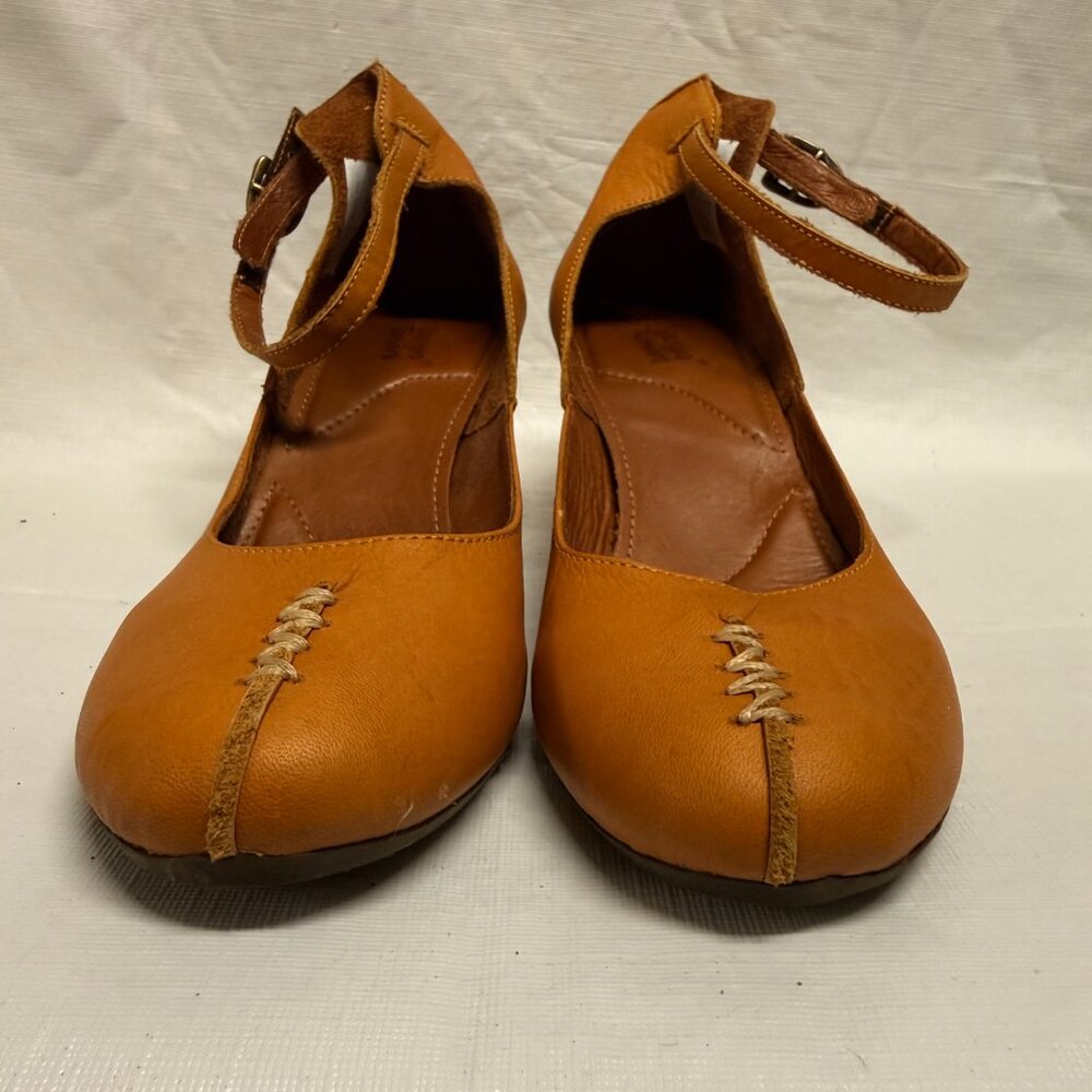 Sergio Tomani Ingrid Naranja Leather Ankle Strap Heels - Size EU 37 - Picture 2 of 14